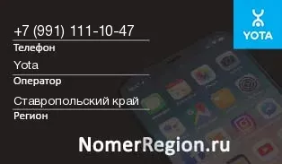 Кто звонил с 9911111047 - регион и оператор